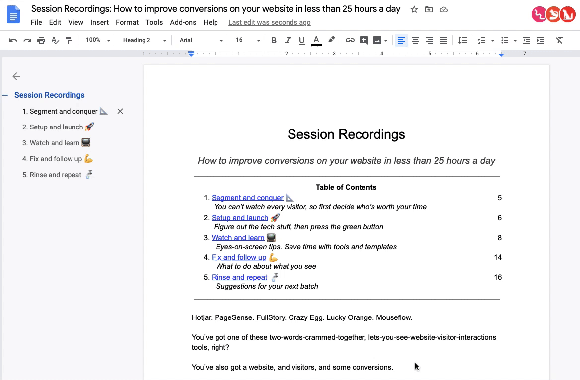 GIF of an exciting Google Doc